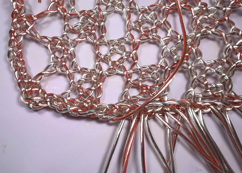 Finishing up the ends of the lace