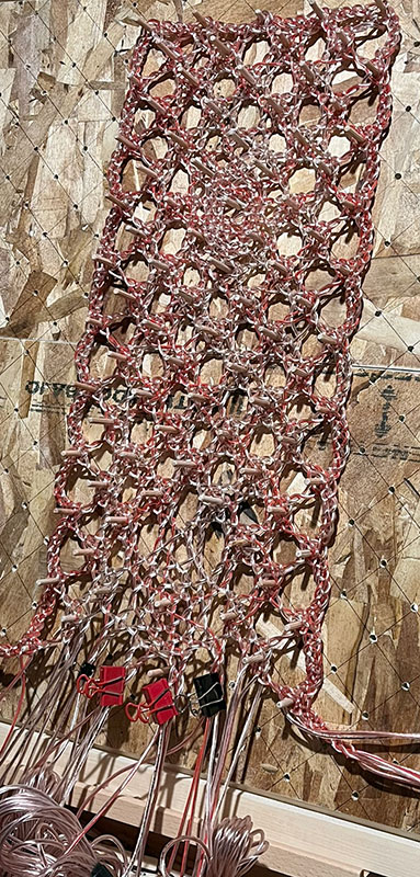 Just starting the wire lace. 