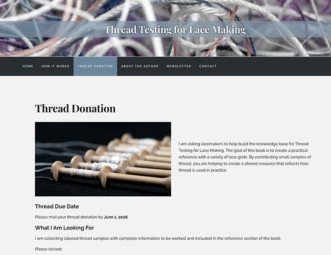 ThreadTesting.com thread donation page