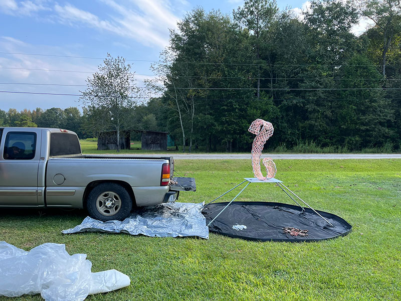 Loading in the rocks. 